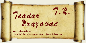 Teodor Mrazovac vizit kartica